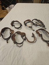 7 Vintage Western Riding Spurs w Leather Straps Decor
