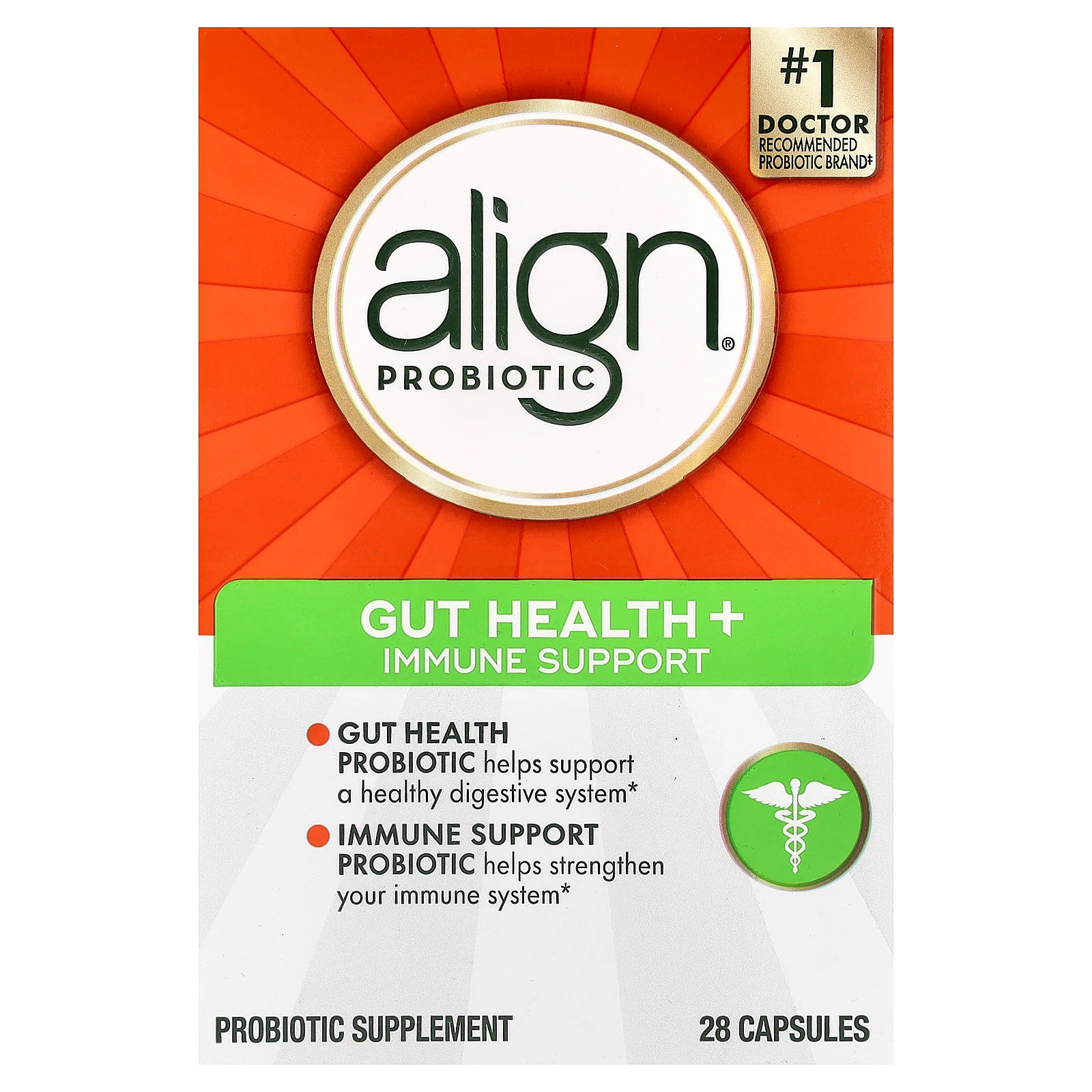 Gut Health + Immune Support, 28 Capsules