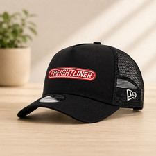 Freightliner Trucks Logo Embroidered Trucker Hat Black Mesh Cap Adjustable