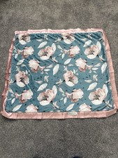 Minky Couture Infant Blanket Floral Print. Pink Blue and Grey. Pre-owned
