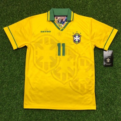 Brasil, Men's Retro Soccer Jersey, 1994, Romario #11 (Tallaje Grande)