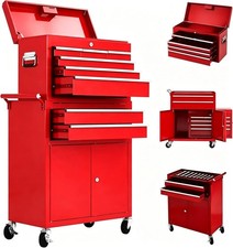 8-Drawer Rolling Tool Cart Metal 2-in-1 Detachable Storage Organizer with Wheels