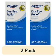 Equate Dry Eye Relief Lubricant Eye Drops, 0.5 fl oz, C  2 pack 