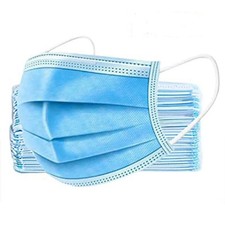 DISPOSABLE FACE MASKS 3 PLY ADULTS MEDICAL SURGICAL PROTECTIVE MOUTH COVER BLUE