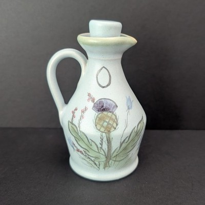 Vintage Buchan Thistle Stoneware Oil Vinegar Cruet Portabello Scotland *READ*