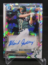 2021 Bowman Chrome 1st Michael Guldberg Atomic Refractor Auto /100 Oakland A's !