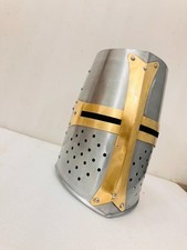 Medieval Templar Knight Helmet Crusader Armor Steel Helmet Reenactment LARP