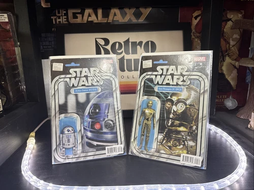 Star Wars R2-D2 #6 & C-3PO #7 Action Figure Variant Comics Marvel B & B VG+