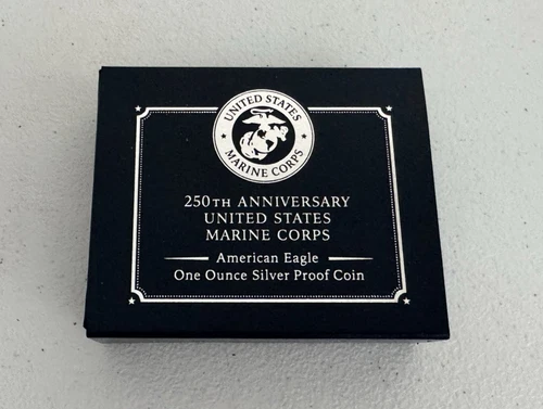 250th Anniversary Marine Corps American Eagle One Ounce Silver Proof Coin