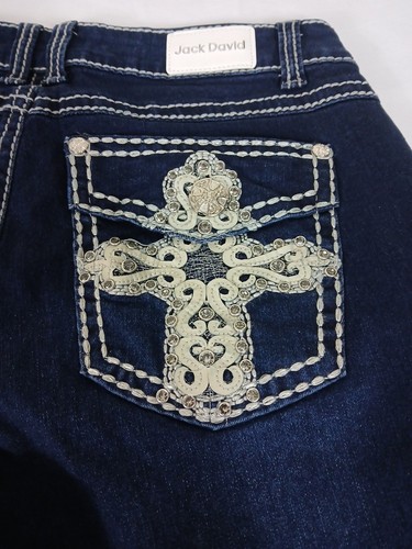 Jack David Damen Jeans Gr. 11 Strass Bootcut Stretchig Hose - Bild 12 von 21