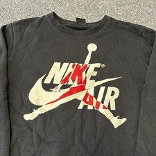 Jordan Sweatshirt Boys Size L Black Jumpman Nike Air Graphic Crewneck Pullover
