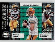 2020 Panini Mosaic Flea Flicker Mosaic Green Aaron Rodgers/Jones/Adams #8 GB