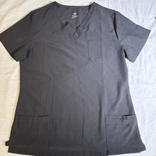 2 Pieces - Cozyfit Black Scrub Top And Scrub Pants Size Medium