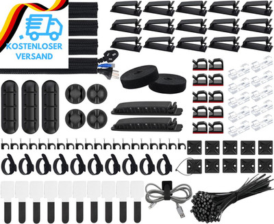 SOULWIT Kabelmanagement Kit, 4 Kabelschläuche, 7 Silikon Kabelhalter, 20+2 Kabel