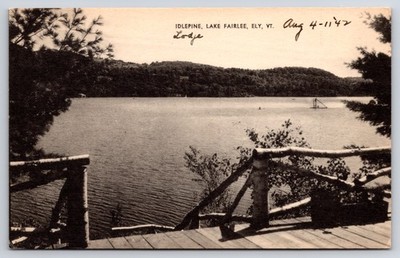 1942 RPPC Idlepine Lodge Lake Fairlee Ely VT Real Photo Postcard