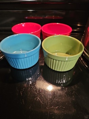 The Pioneer Woman Flea Market Ramekins - 4 pc set  9oz. 1 Green 1 Teal  2 Red 