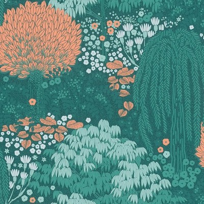 FL61132 - Galerie-Tapete mit Blumenmuster und grün
