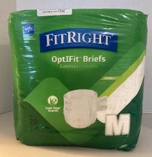 Medline FitRight Adult Optifit Briefs 20 Ct Size M Medium 32"- 44"NEW OPEN PACK