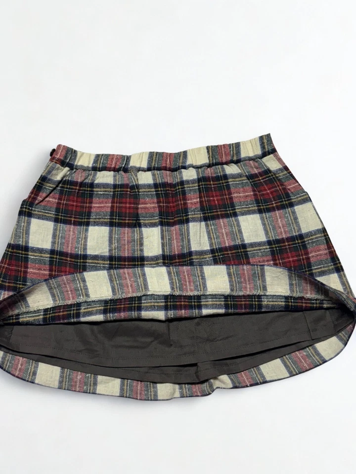 Falda a Cuadros Bonpoint Niña 8Y Lana Mezcla de Algodón Falda a Cuadros Forrada Rojo Azul Nueva con Etiquetas Foto 2 de 4