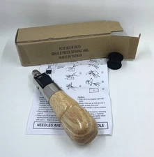 Wood Handle Sewing Awl Complete in Opened Box