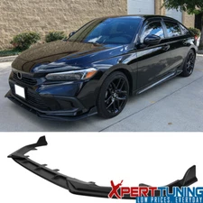 Fits 22-24 Honda Civic Sedan & Hatchback 4Dr 3PC Front Bumper Lip PP Matte Black
