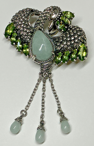Joy Jade of Yesteryear Sterling Silver Brooch w/ Peridot #148