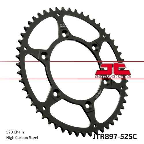 JT Self-Cleaning Steel Rear Sprocket 52T For Honda CRF250R 2004-2024