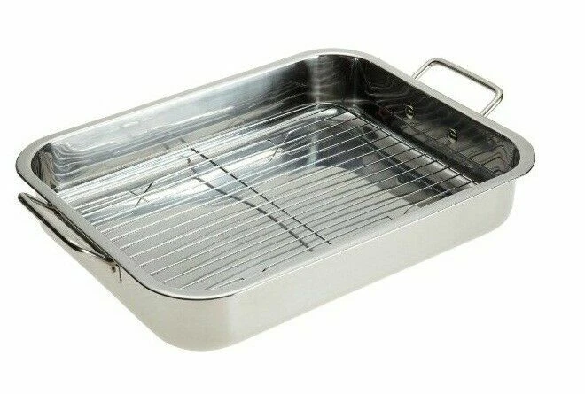 Stainless Steel Roasting Pan - 16" Lasagna Turkey Roaster Pan With Rack - New
Opens in a new window