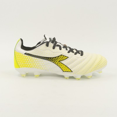 Diadora Brasil Elite GR LT LP12 White Flourescent Yellow Soccer Cleat Multi Size