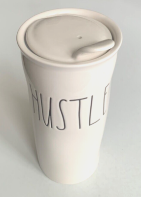 Mug de voyage en grès fait main avec couvercle en silicone - 250 ml
