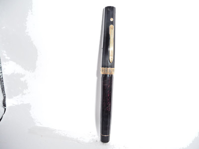 Wahl Vintage Jet Black Doric Plunger Fill Fountain Pen-works-fine point