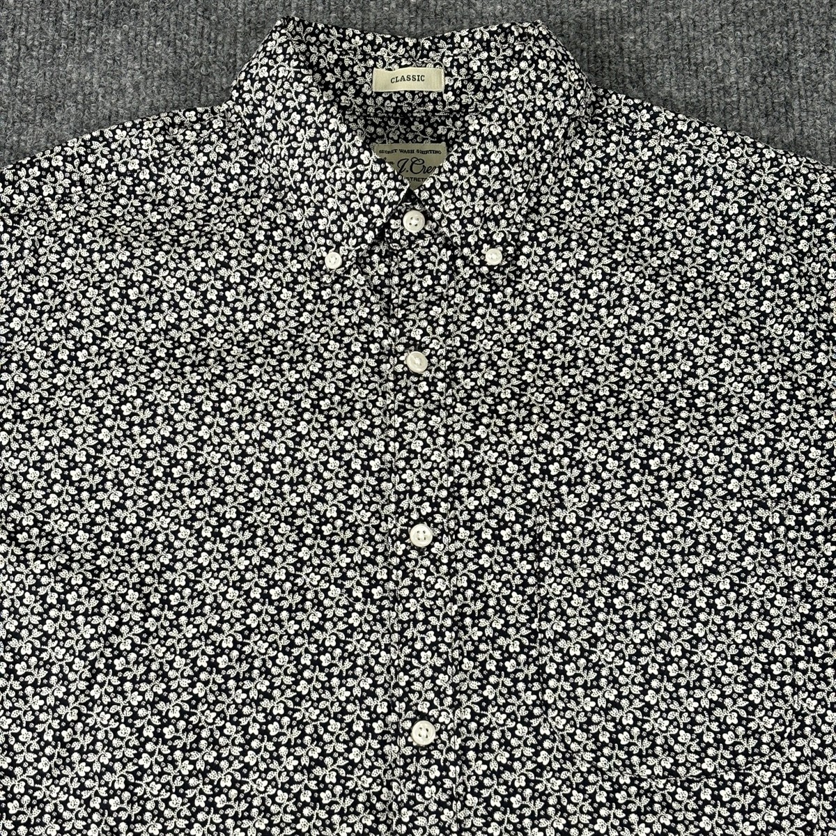 J Crew Floral Long Sleeve Button Front Shirt Classic Fit Size