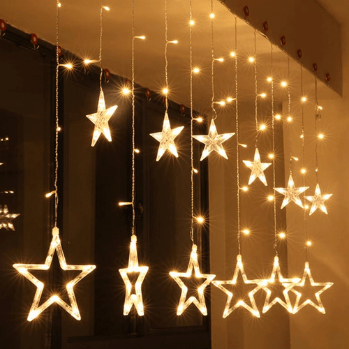 Christmas LED Curtain Star Lights Window String Fairy Waterproof Decor Xmas Gift - Picture 12 of 14