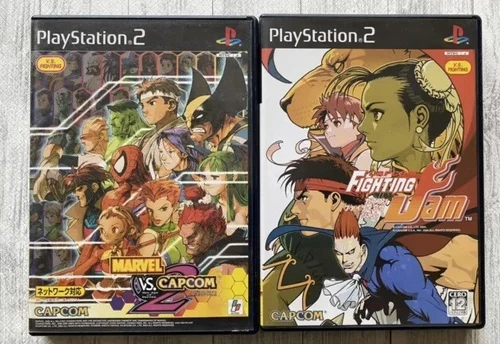 PS2 MARVEL VS. CAPCOM2 New Age of Heroes & Fighting Jam game set Japan