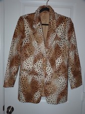 Paris Animal Faux Leopard Print Jacket Made In Belgium Arm Pit To Arm Pit 18"