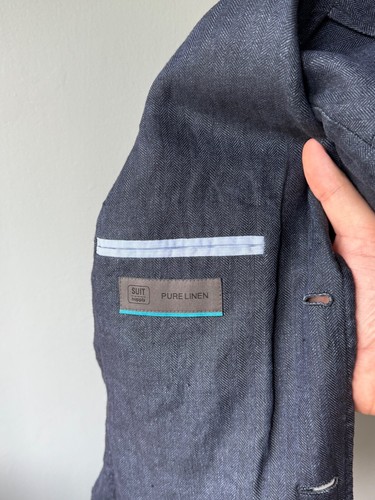 Suitsupply Pure Linen Dark Blue Unlined Notch Lapel Sport Blazer Jacket Size 48 - Picture 15 of 16
