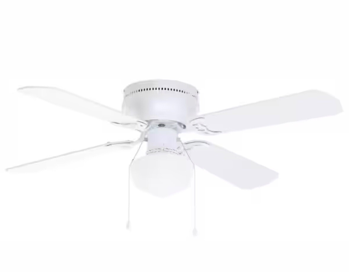 Littleton 42” LED Indoor White Ceiling Fan with Light UB42S-WH-SH