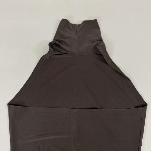 NORMA KAMALI Halter Turtle Fishtail Gown 4-Way Stretch Womens Sz S/36 Chocolate - Picture 4 of 7