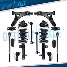 Front struts Lower Control Arms Tie Rods Kit for 2000 2001 2002-2004 Ford Focus