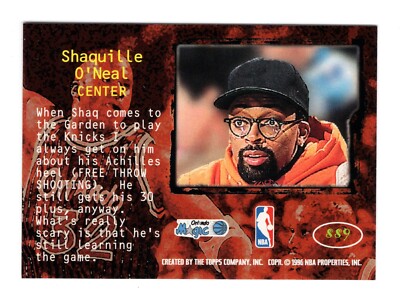 1995-96 TOPPS STADIUM CLUB SPIKE SAYS SHAQUILLE O