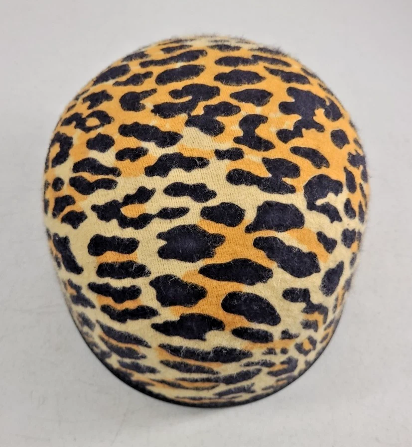 De Colección Sombrero Aleta Casco Cubo Talla Única Paja Fieltro Leopardo Estampado Amarillo Naranja Foto 3 de 4