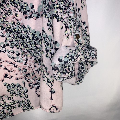 Adrienne Vittadini Women's Button-Up Top Pink W/Flowers W/Pockets Size 2XL #852 - Picture 8 of 15