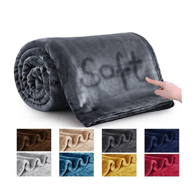 Fleece Blanket Large Bed Sofa Throw Super Soft Warm Faux Fur Mink Double & King