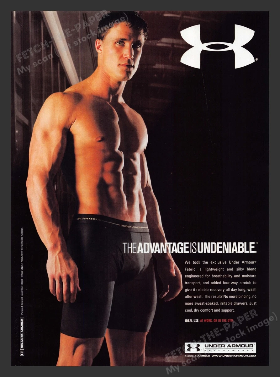 Under Armour Relaxed Men's Underwear Athlete 2000s Print Advertisement Ad  2006