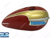 FüR Triumph T140 Oif Kraftstofftank Gold & Rot Lackiert Mit Bemalt Kennzeichen