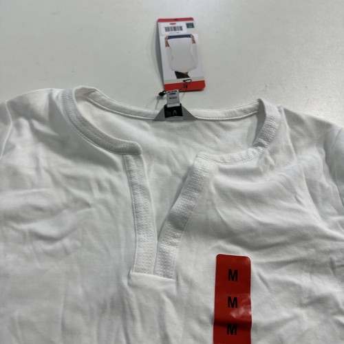 ORVIS Womens White V-neck 3/4 Sleeve Top (RED SPOT LEFT SLEEVE) - Picture 13 of 17