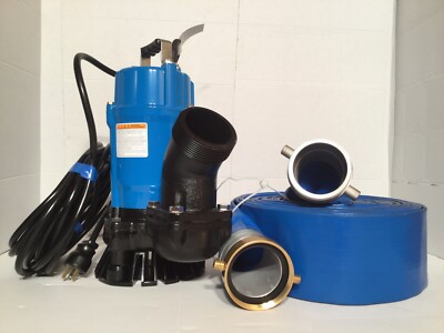 Tsurumi HS3.75S; semi-Vortex Submersible Trash Pump w//Agitator 3 Discharge 4 1hp 115V