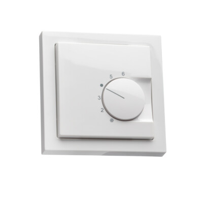 Raumthermostat mit Busch Jäger future linear Rahmen 1721184K für Fußbodenheizung