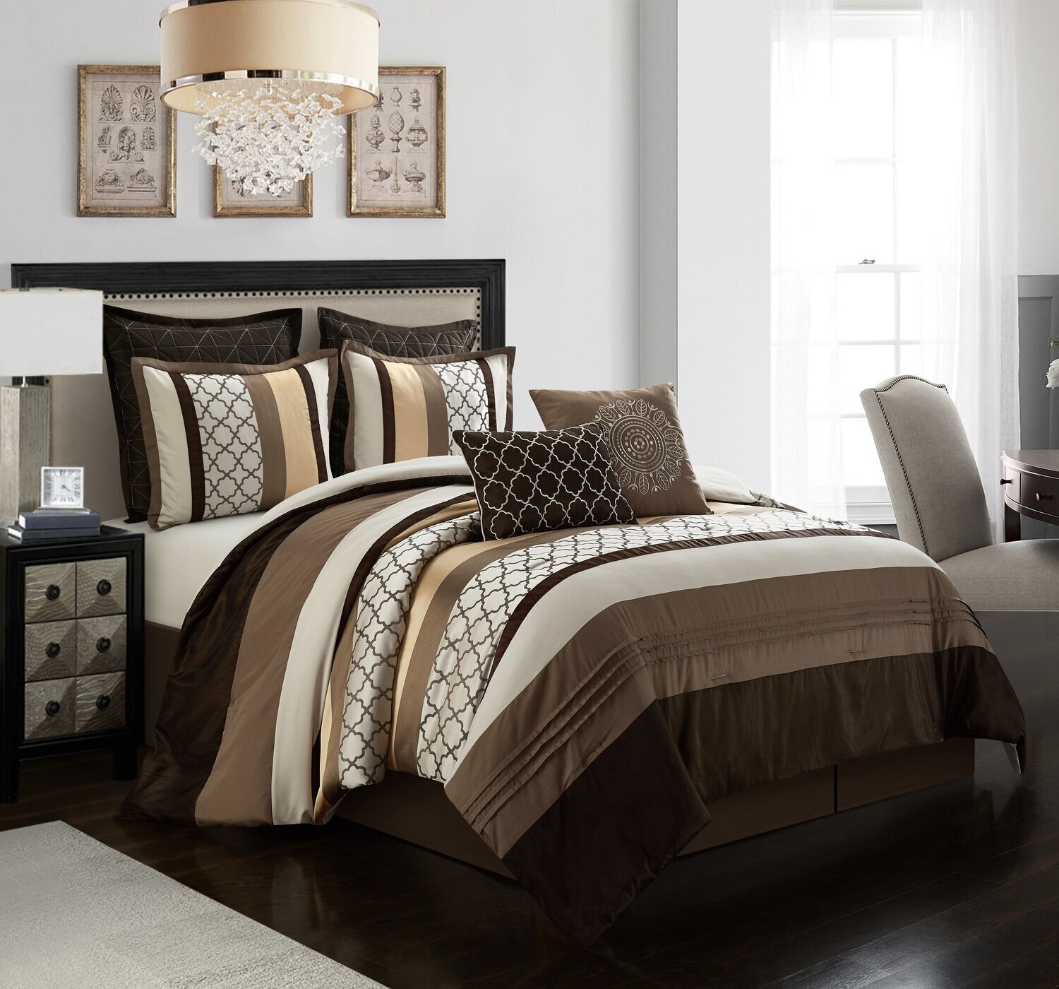 Lanco Striped 8-Piece Comforter Set 