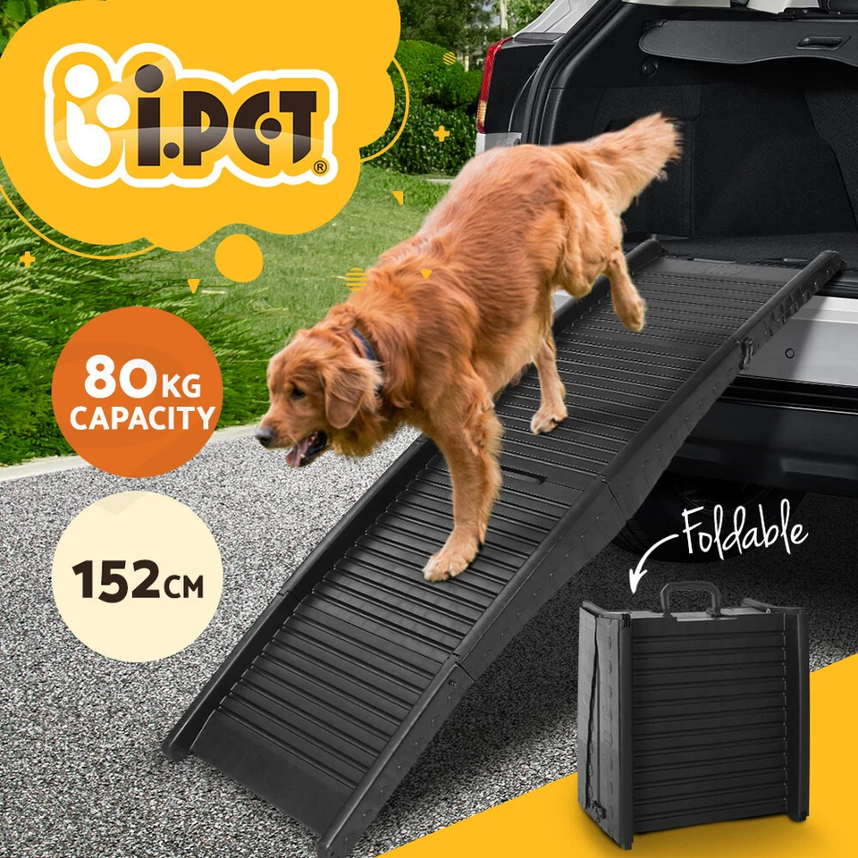 i.Pet Dog Ramp For Car Pet Dog Stairs Steps Ladder Travel Foldable Portable SUV
